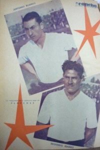 Antonio Blanco y Segundo Ibáñez, jugadores de Platense, que entre diciembre de 1936 y marzo de 1937 reforzaron el equipo de Atlanta, en una gira por Brasil.